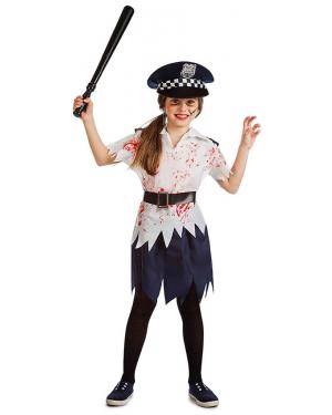 Fato Policia Zombie Menina para Carnaval ou Halloween 2743 - A Casa do Carnaval.pt
