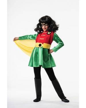 Fato Super Robin Menina 3-5 Anos  para Carnaval o Halloween 92119 | A Casa do Carnaval.pt