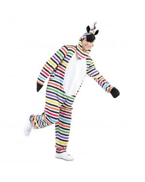 Fato Zebra Multicor para Carnaval Adulto