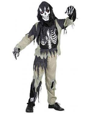 Fato Zombie Esqueleto Menino 70601, Loja de Fatos Carnaval acasadocarnaval.pt, Disfarces, Acessórios de Carnaval, Mascaras, Perucas, Chapeus e Fantasias