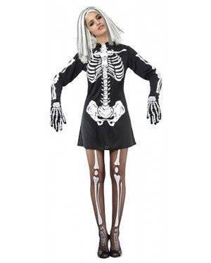 Fato Esqueleto Mulher Adulto